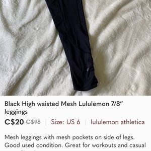 Looking for these lulu lemon mesh siding pants